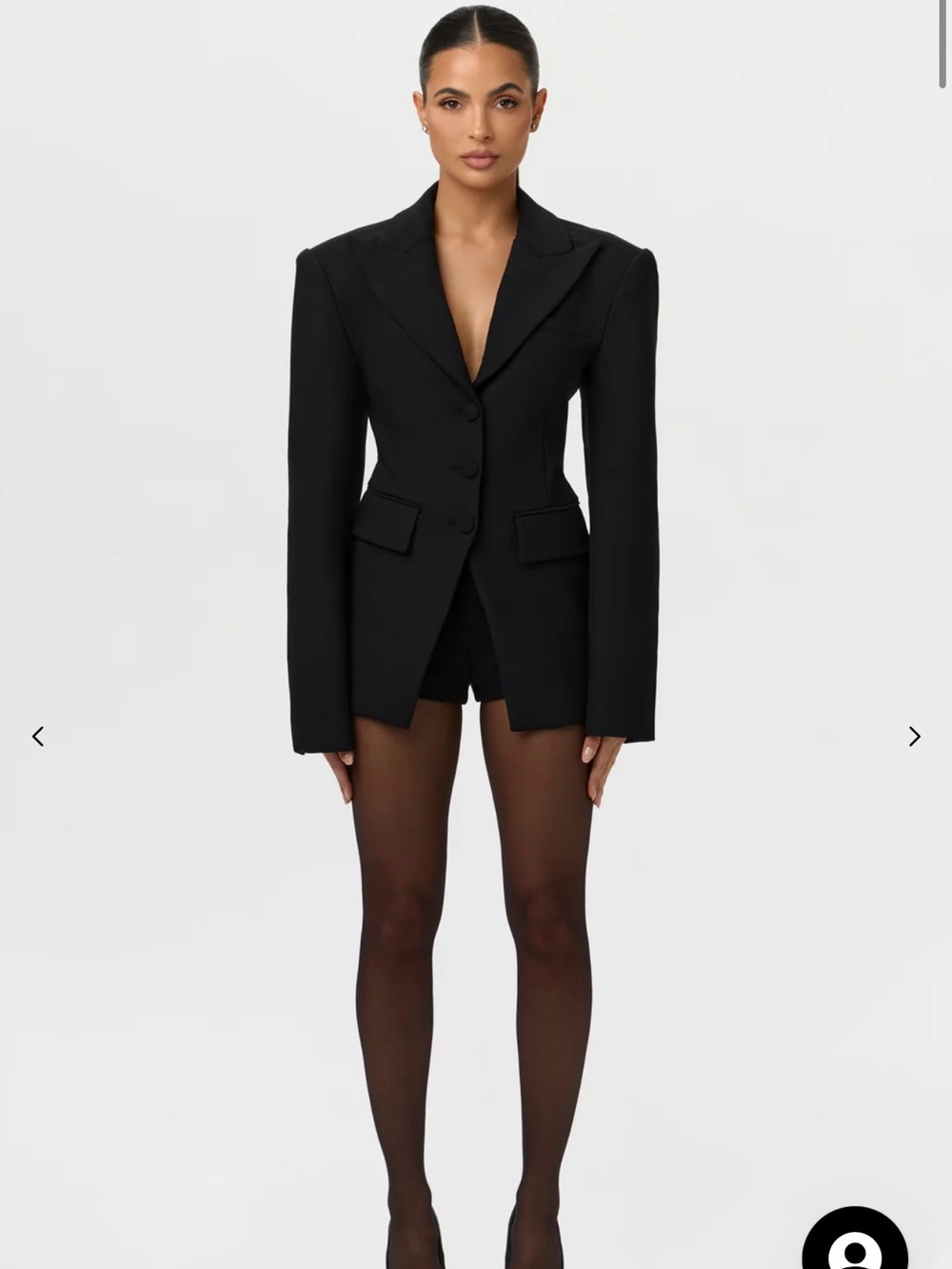 naked wardrobe Black Tailored Blazer with Structured Shoulders
